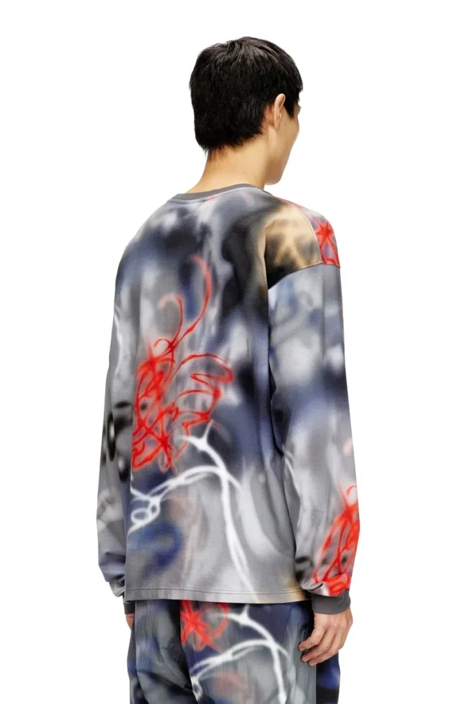 t-boxt-ls-v4 Long-sleeve graffiti-print T-shirt