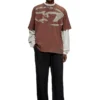 t-boxt-n14 T-shirt with distressed flocked logo