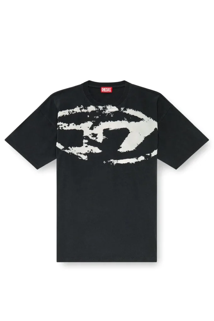 t-boxt-n14 T-shirt with distressed flocked logo