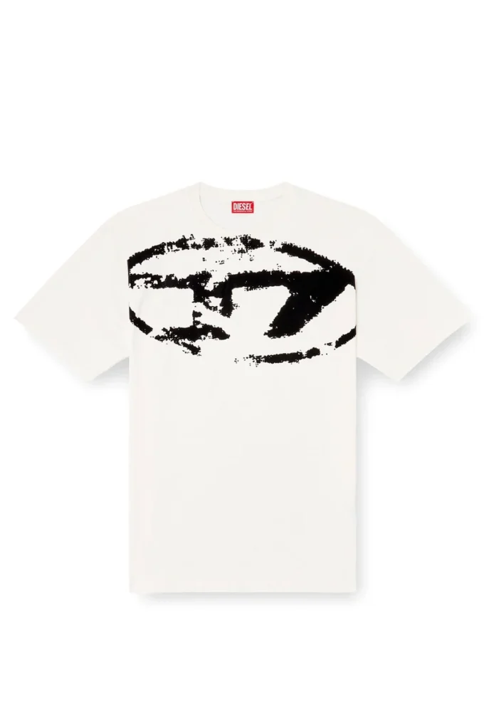 t-boxt-n14 T-shirt with distressed flocked logo