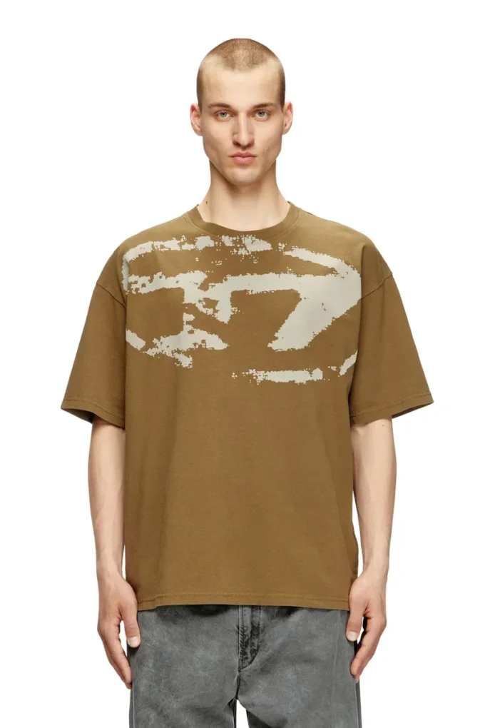 t-boxt-n14 T-shirt with distressed flocked logo