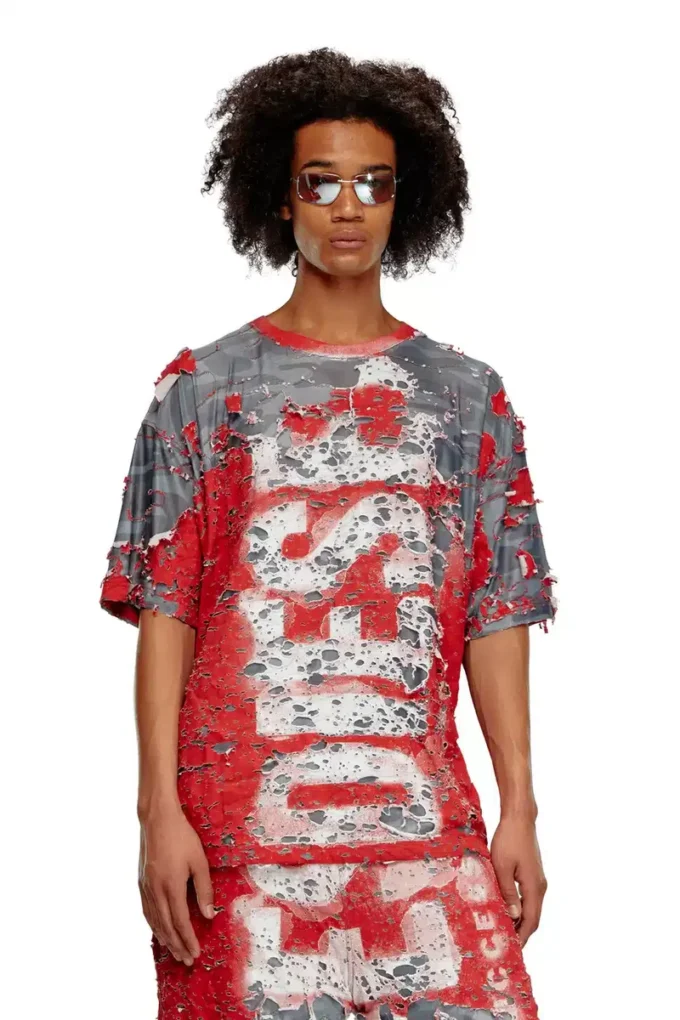 t-boxt-peel Logo T-shirt in destroyed jersey