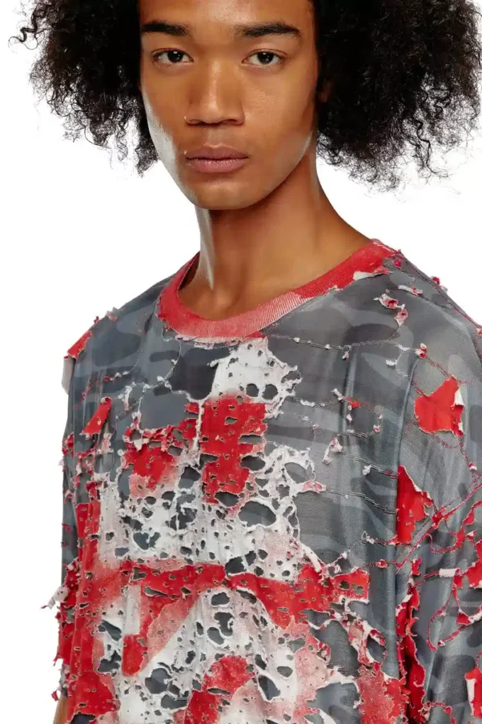 t-boxt-peel Logo T-shirt in destroyed jersey