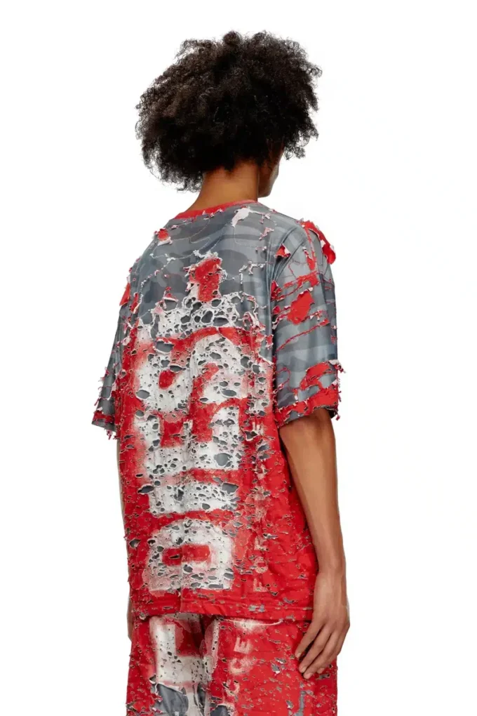 t-boxt-peel Logo T-shirt in destroyed jersey