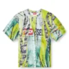 t-boxt-r13 T-shirt with trompe l’oeil cracked print