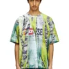 t-boxt-r13 T-shirt with trompe l’oeil cracked print