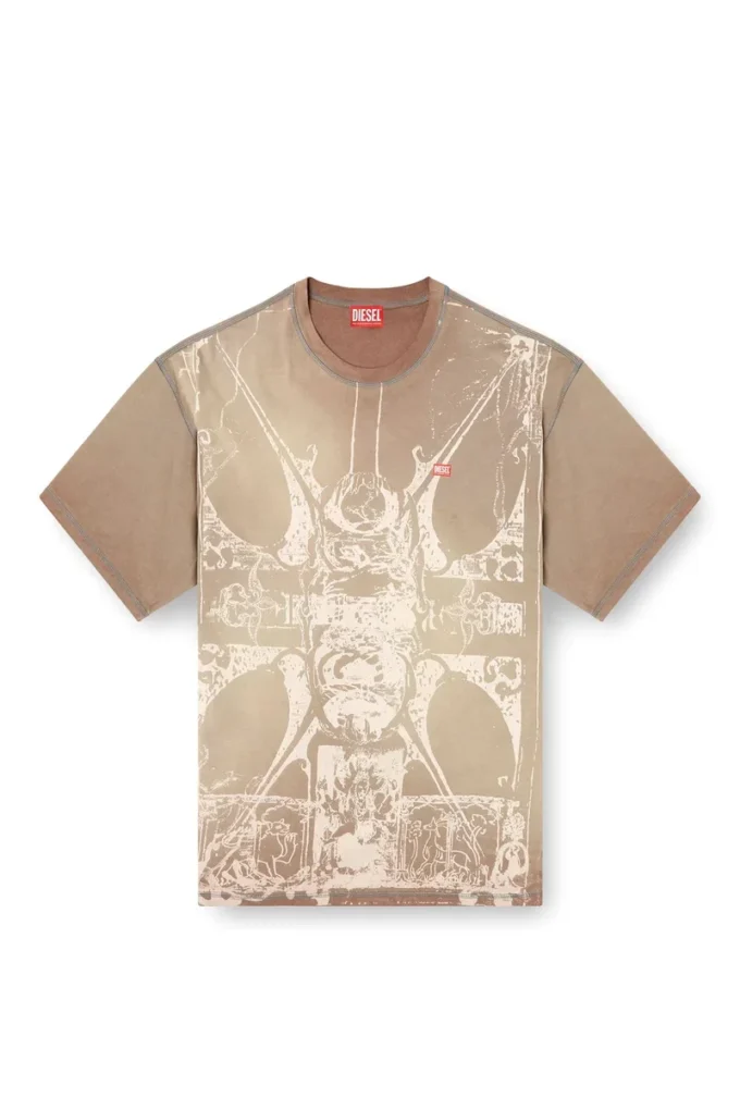 t-boxt-t13 T-shirt with tonal medieval print