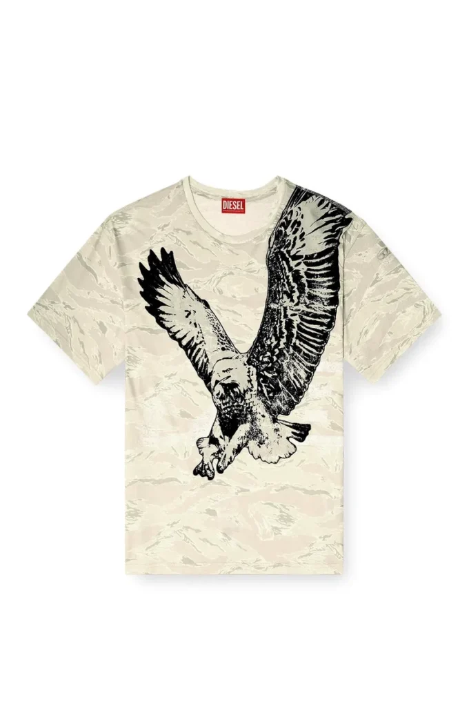 t-boxt-t14 Camo T-shirt with eagle print