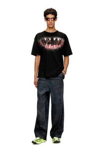 t-boxt-t21 Cotton t-shirt with Shark mouth print