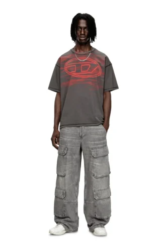 t-boxt-t5 Cotton T-shirt with Oval D print