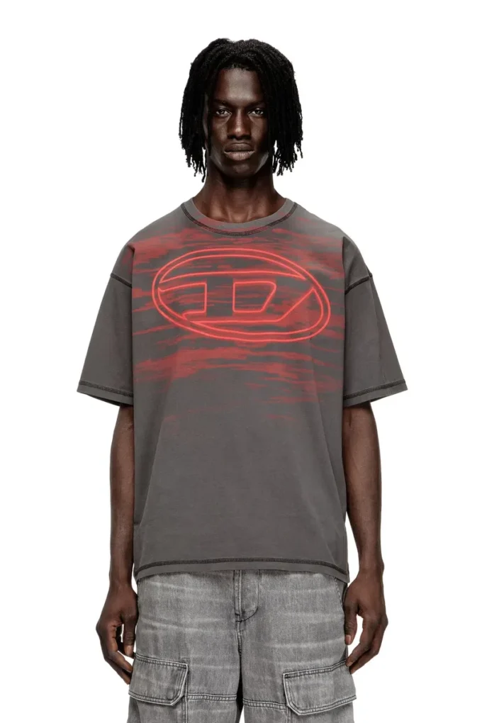 t-boxt-t5 Cotton T-shirt with Oval D print