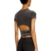 t-bunny-tail-r1 Denim-look T-shirt with wrap ties