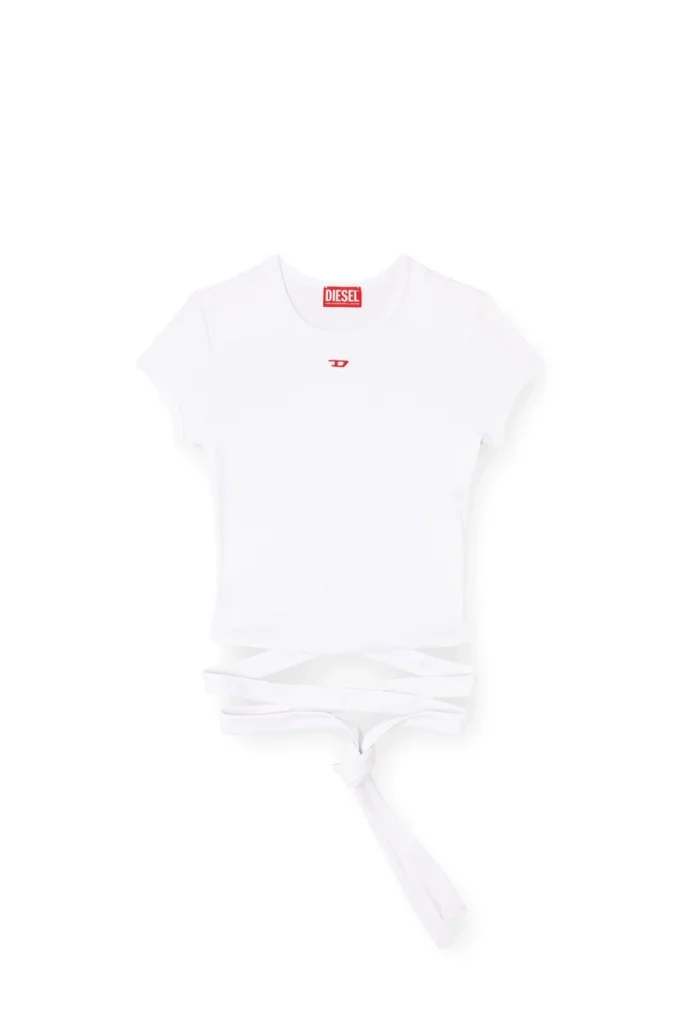 t-bunny-tail T-shirt with wrap ties