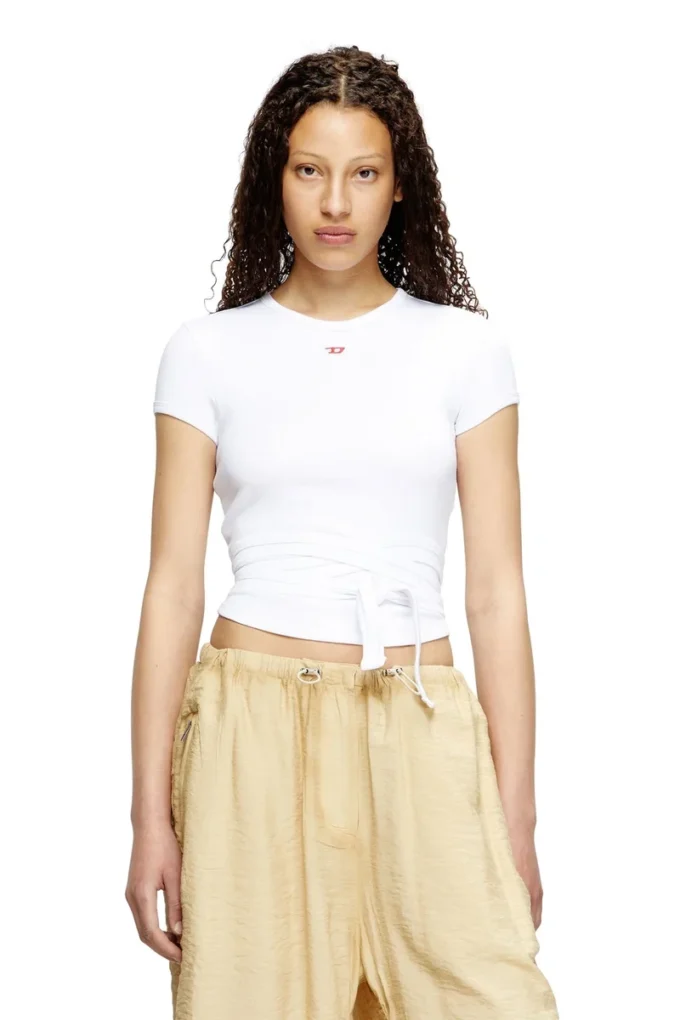 t-bunny-tail T-shirt with wrap ties