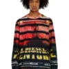 t-craneup-ls T-shirt with striped movie print