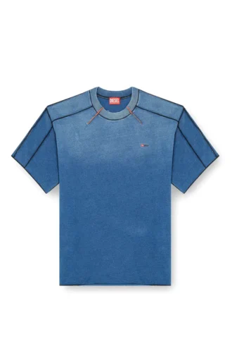 t-craoxt Cotton T-shirt with contrasting overlock stitching
