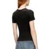t-ele-long-od Slim ribbed T-shirt with metallic Oval D