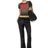 t-ele Ribbed T-shirt with watercolour heart D