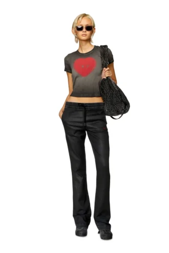t-ele Ribbed T-shirt with watercolour heart D