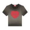 t-ele Ribbed T-shirt with watercolour heart D