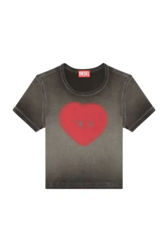 t-ele Ribbed T-shirt with watercolour heart D
