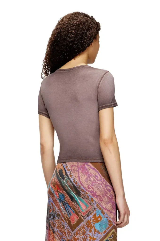 t-ele Ribbed T-shirt with watercolour heart D