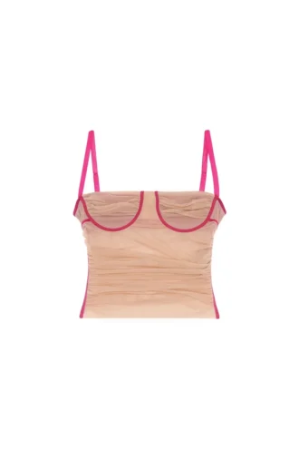 t-hailyna Ruched mesh top with binding
