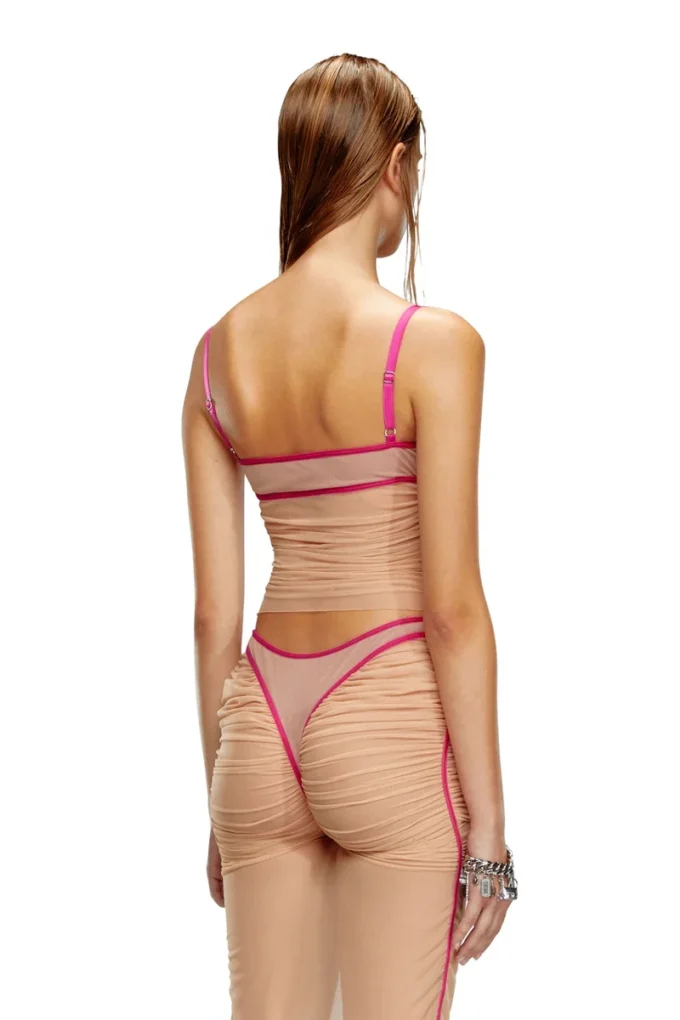 t-hailyna Ruched mesh top with binding