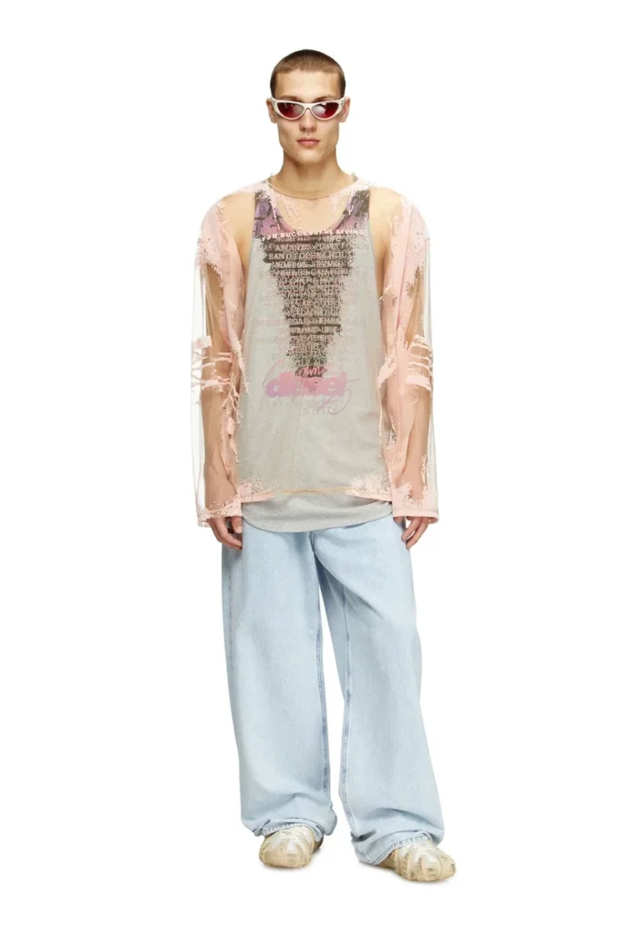 t-hassan-ls-a Long-sleeve nylon T-shirt with lyrics print