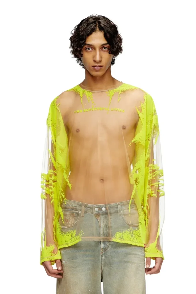 t-hassan-ls-a Long-sleeve nylon T-shirt with lyrics print