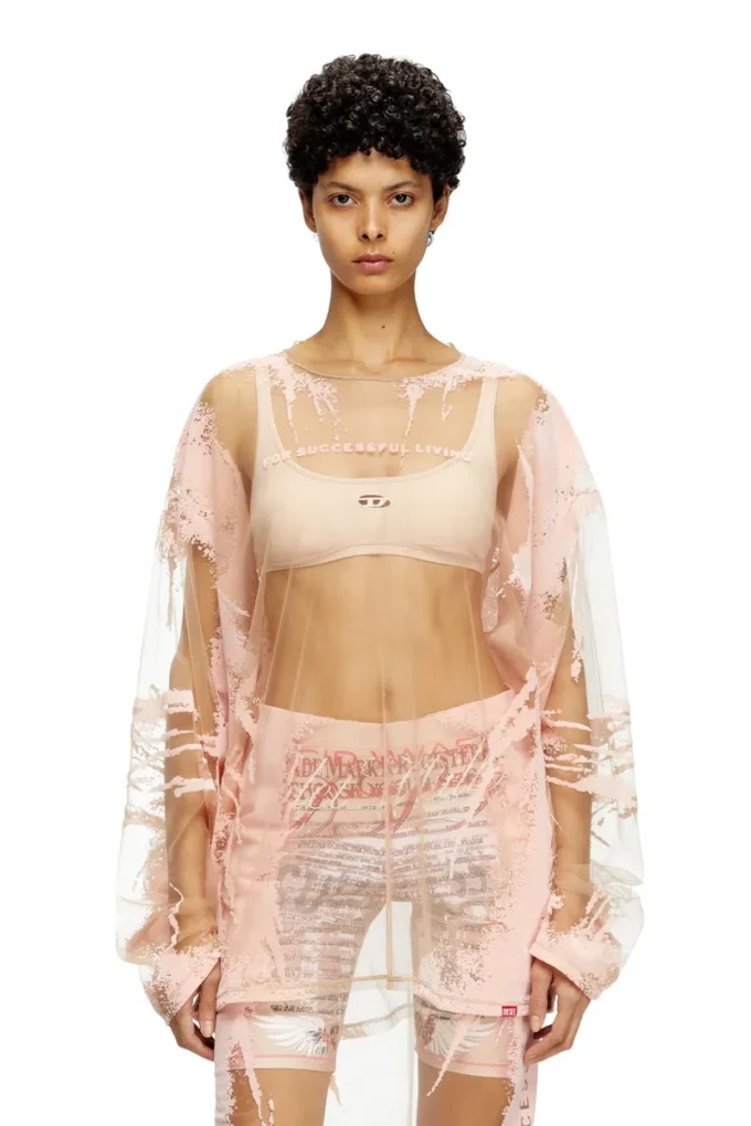t-hassan-ls-a Long-sleeve nylon T-shirt with lyrics print