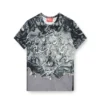 t-inlay Nylon T-shirt with Heraldic print