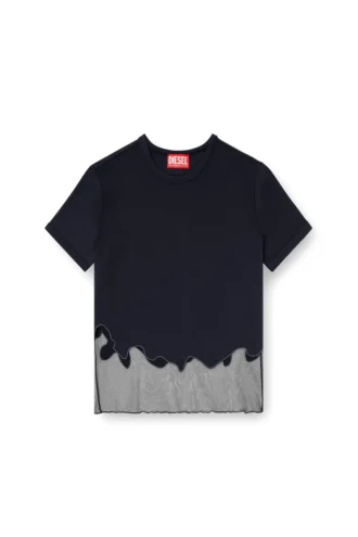 t-inlay-r1 Nylon T-shirt with tulle insert