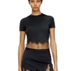 t-inlay-r1 Nylon T-shirt with tulle insert