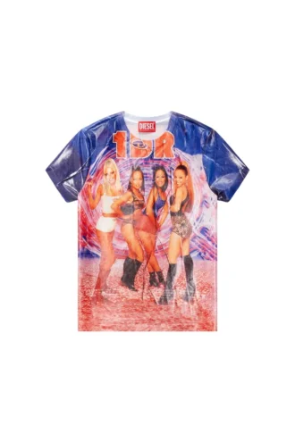 t-jodie T-shirt with creased Diesel film print