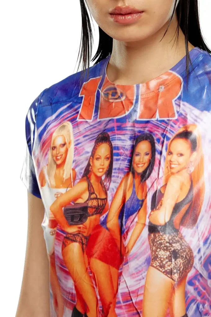 t-jodie T-shirt with creased Diesel film print