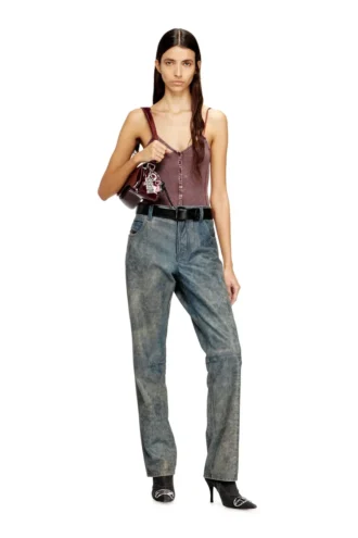 t-ley Thong bodysuit in marbled ribbed jersey
