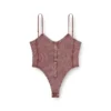 t-ley Thong bodysuit in marbled ribbed jersey