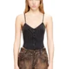t-ley Thong bodysuit in marbled ribbed jersey