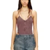 t-ley Thong bodysuit in marbled ribbed jersey