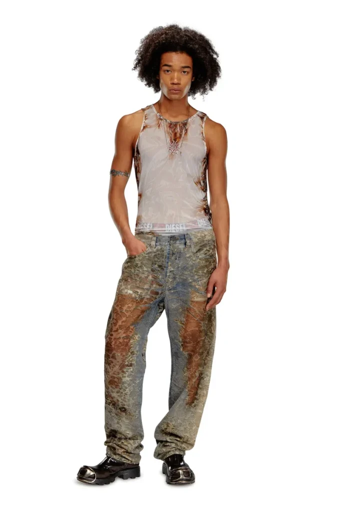 t-lifty-burn-art Tulle tank with burning plastic print