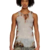 t-lifty-burn-art Tulle tank with burning plastic print