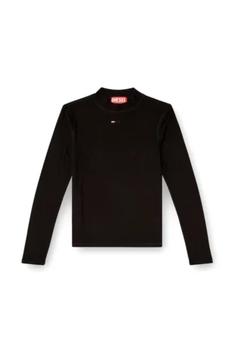 t-mokky-ls-microdiv Mock-neck top with micro logo