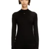 t-mokky-ls-microdiv Mock-neck top with micro logo