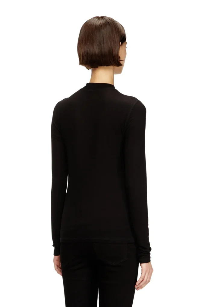 t-mokky-ls-microdiv Mock-neck top with micro logo