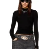 t-mokky-ls-microdiv Ribbed top with mock neck
