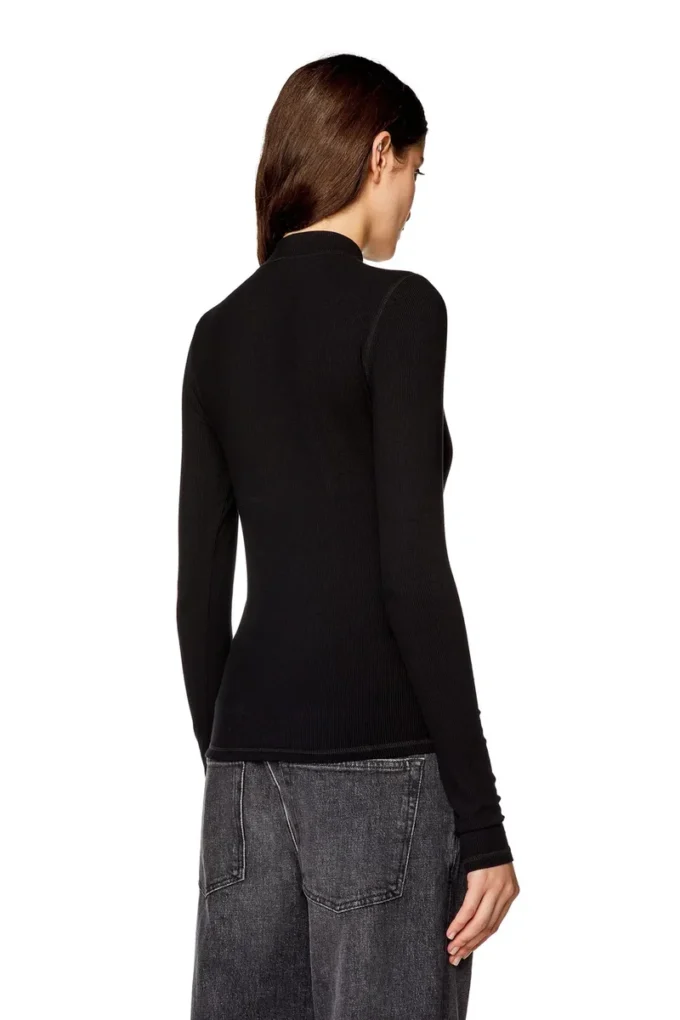 t-mokky-ls-microdiv Ribbed top with mock neck