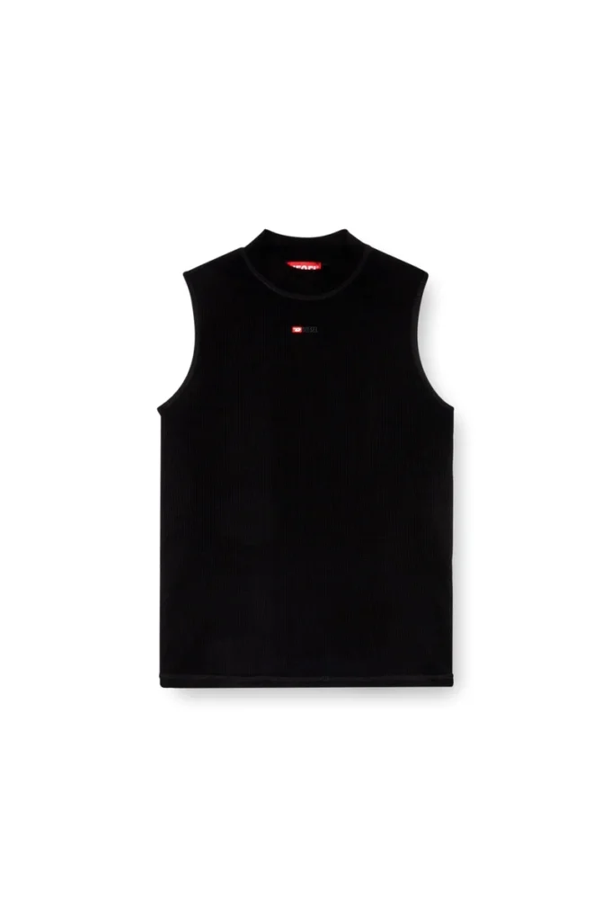 t-mokky-sl-microdiv Ribbed tank top with mock neck