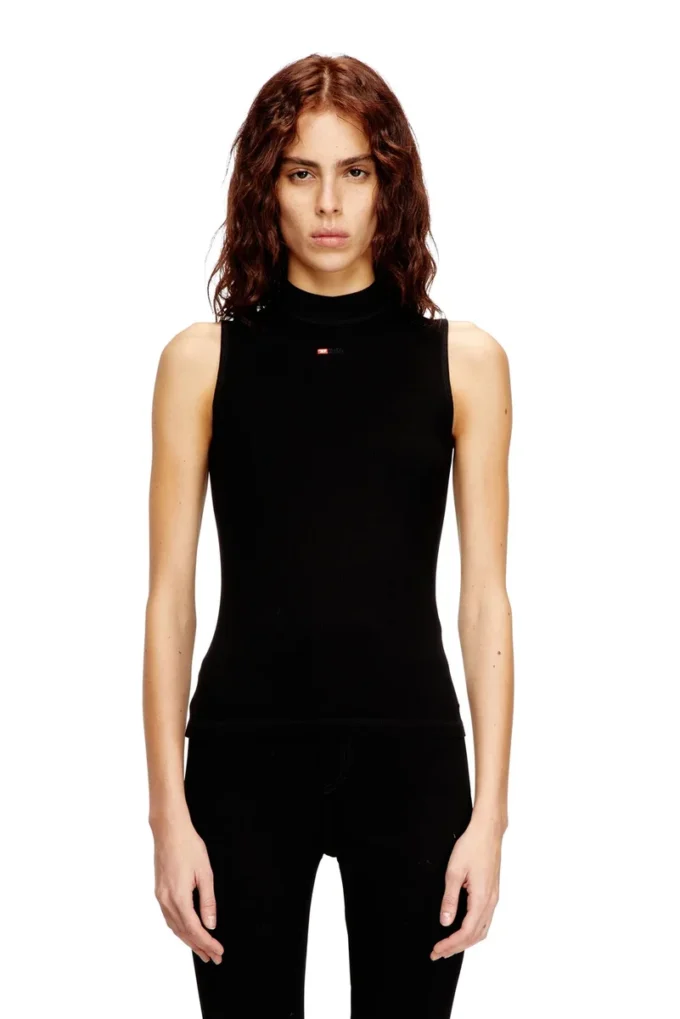 t-mokky-sl-microdiv Ribbed tank top with mock neck