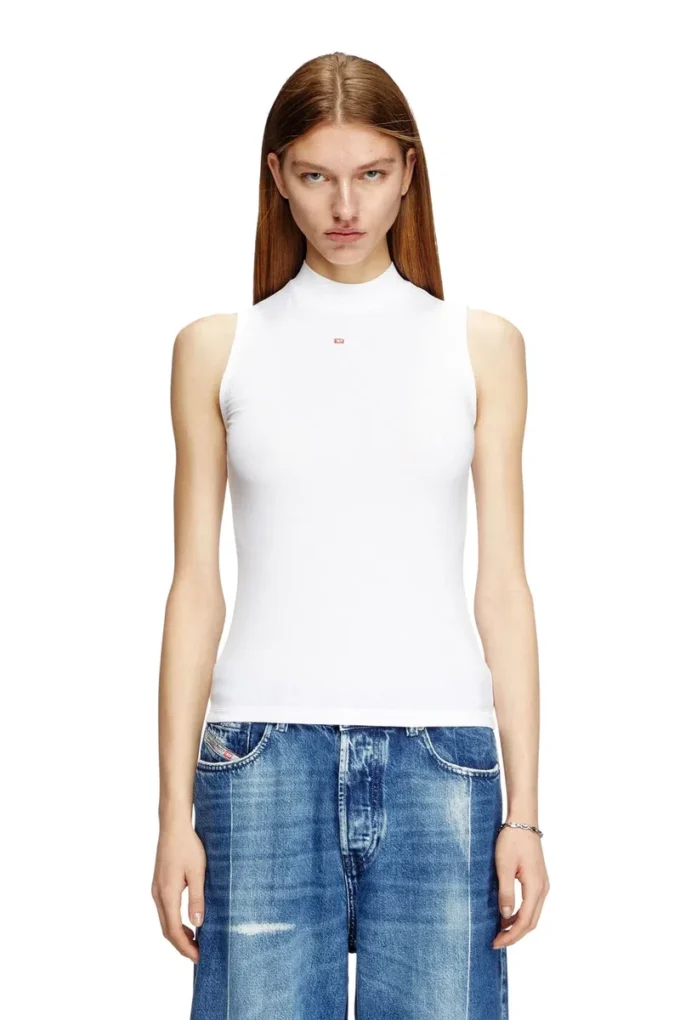 t-mokky-sl-microdiv Ribbed tank top with mock neck